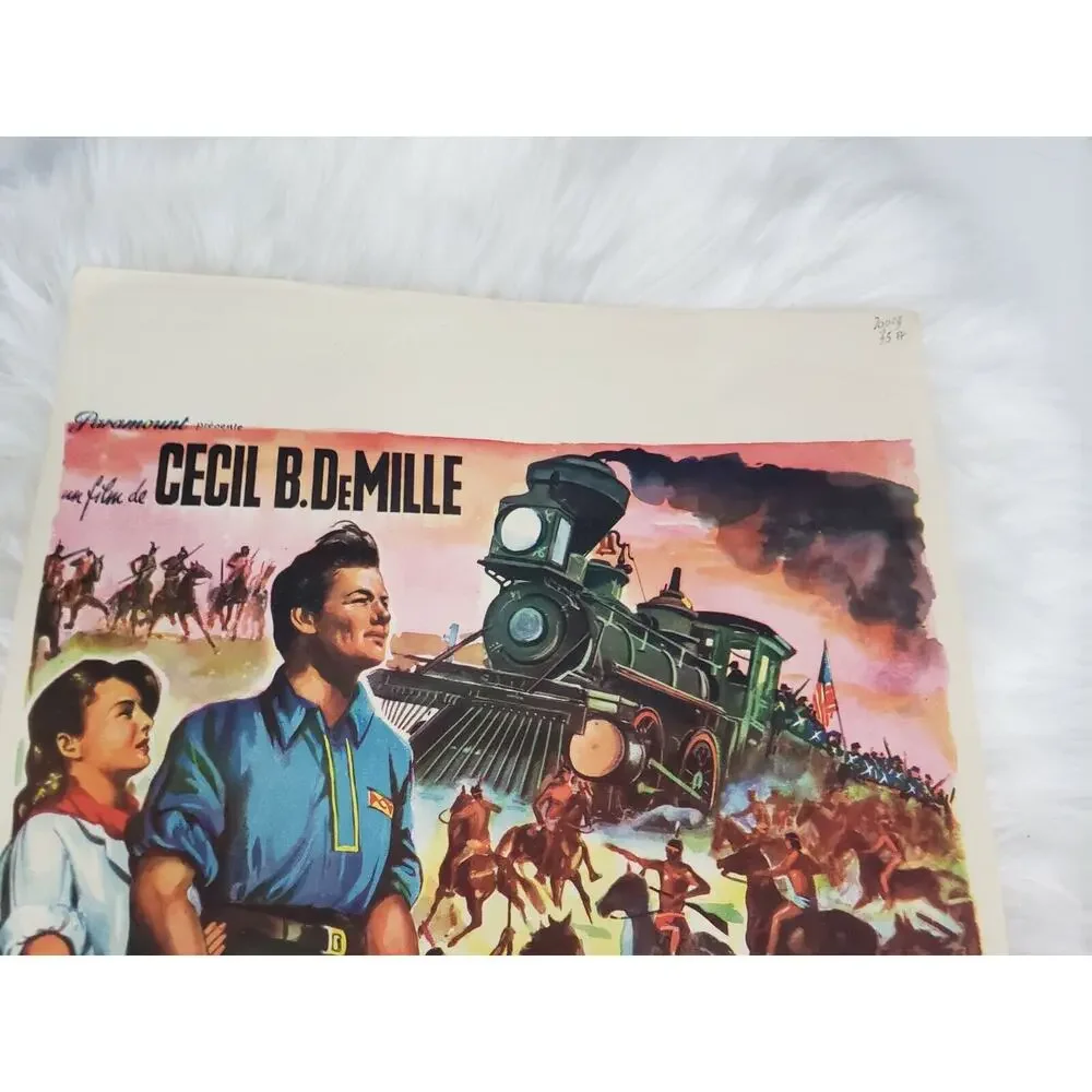 Vintage original Pacific Express Charles McGraw Poster CECIL B. DEMILLE PRESTON‎